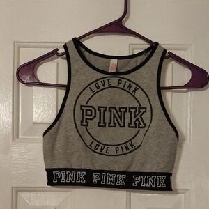 PINK Victoria's Secret Gray Crop/Haut Size AA=C. Great Used Condition.